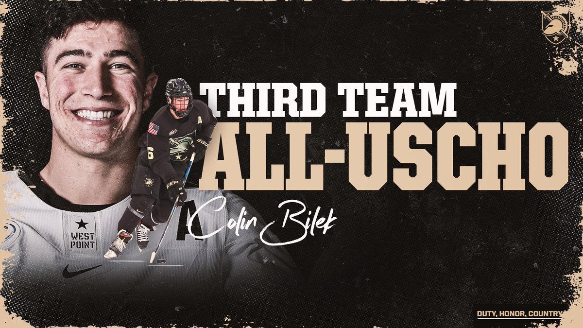 ArmyWP_Hockey's tweet photo. Congrats Colin ๐๐๐
Another national honor!
Bilek named Third Team All-@USCHO.
๐ https://t.co/hCilMviCcG
#GoArmy | #AHF https://t.co/wc0Q9hrXaS