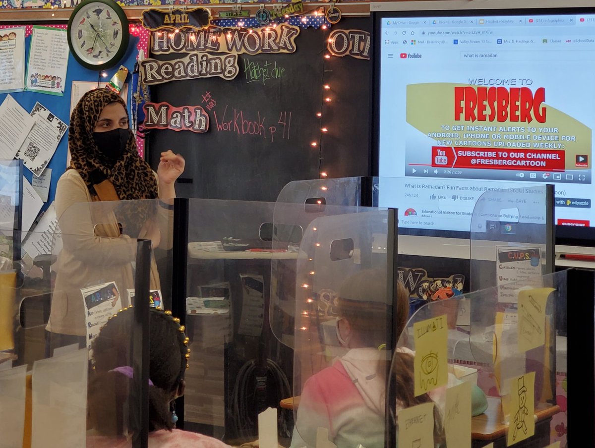Andreateach60's tweet photo. 6th grade students in room 205 had a special guest speaker. Wheeler's permanent sub, Miss Zainib gave a Ramadan presentation along with a question and answer session.  It was very informative and the students enjoyed it.
@WheelerAvenue 
@MrJohnFrias https://t.co/92lHgYDVFG