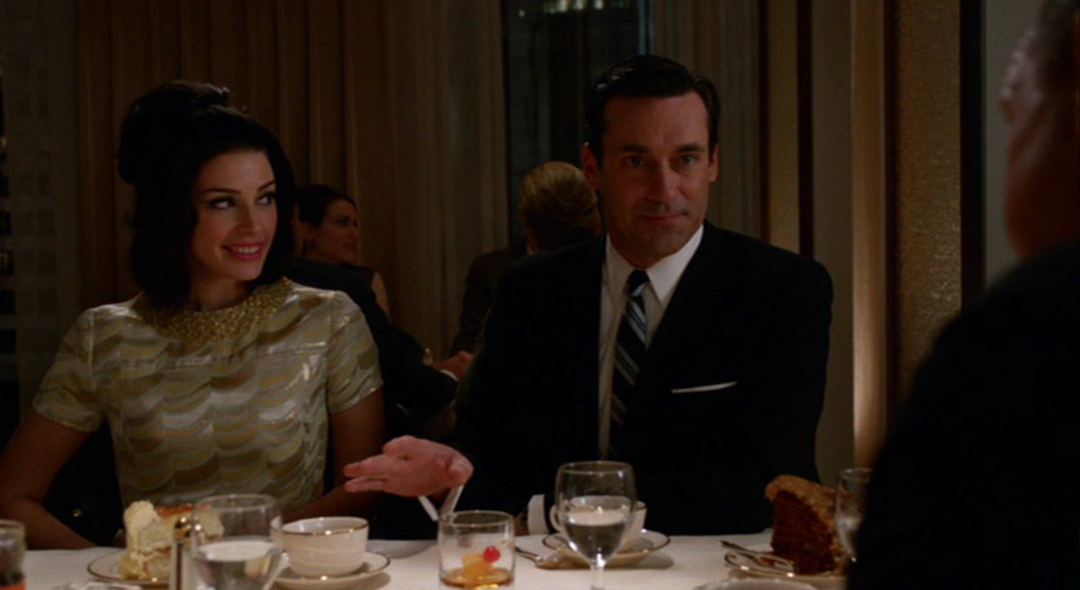 Update: finished 4G, the seventh episode of Mad Men season 4, started before but finished slightly after the next episode. I watched these two a few weeks ago but caught up with finishing podcasts in the meantime. Now I have one more before finally returning to the other thread.
