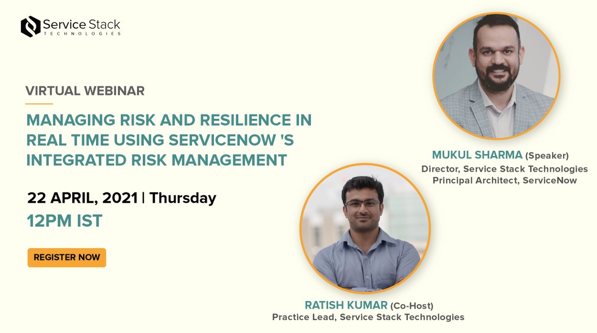 ServiceStackTec's tweet photo. Learn how to manage Cyber Security, CIS Controls, and Ethics &amp; compliance within @servicenow with our latest webinar on ServiceNow's Integrated Risk management!
Register for Free - https://t.co/CiO2U8kbDF

#cybersecurity #compliance #servicenow #resilience #security #webinar https://t.co/uLGaQwxNeA