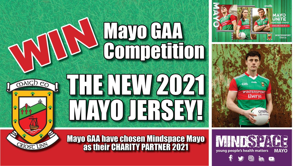 mindspacemayo's tweet image. Mindspace Mayo are proud to be the official charity partner of @MayoGAA in 2021! 

To celebrate this partnership we have a fantastic #competition! 3️⃣ SIGNED #MayoGAA Jerseys up for grabs 🙌🏻

To enter, all you have to do is..🟢🔴

1⃣ Follow us! ✅
2⃣ Retweet and like this post! 🔁