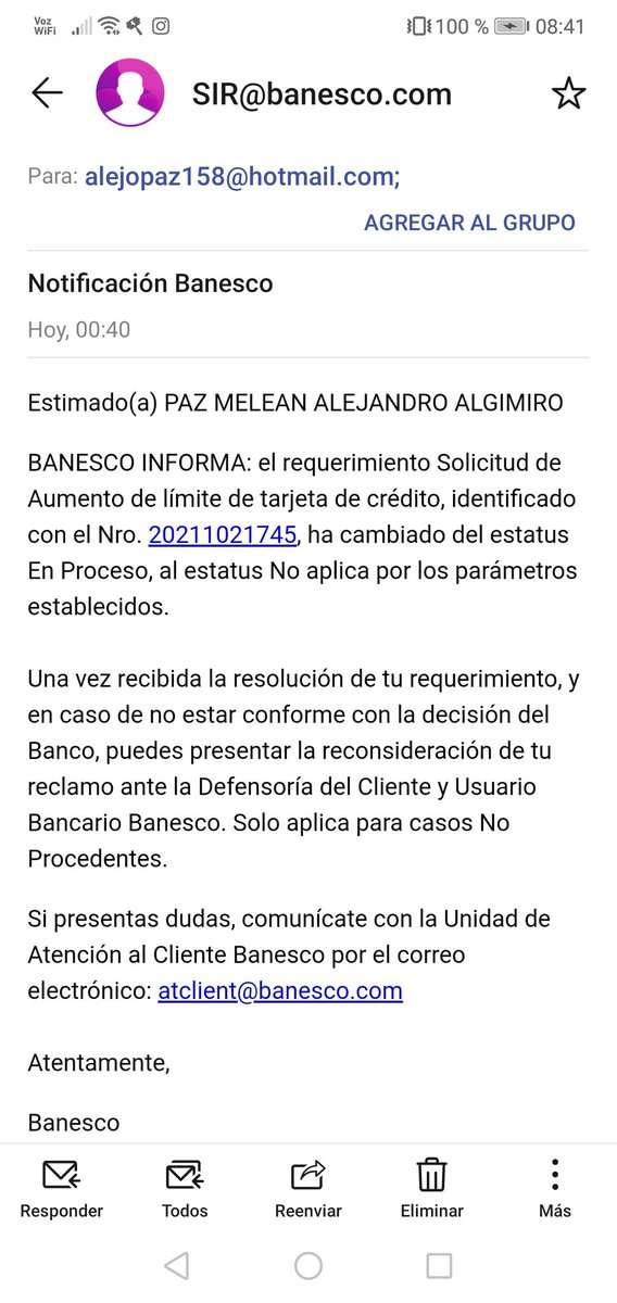alejopaz158's tweet photo. @Banesco Llevo dos años tratando de solicitar aumento de crédito en mis tarjetas y siempre sale esto. Podrían decirme que puedo comprar con 15mil Bolívares https://t.co/Rie0LAncp6