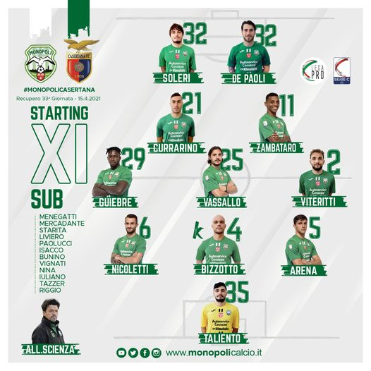 MonopoliCalcio's tweet photo. Per #monopolicasertana noi in campo così
📝👇
AVANTI GABBIANO 🇳🇬
#umnapl #SerieC #monopolicasertana https://t.co/YwJTjdo8VB