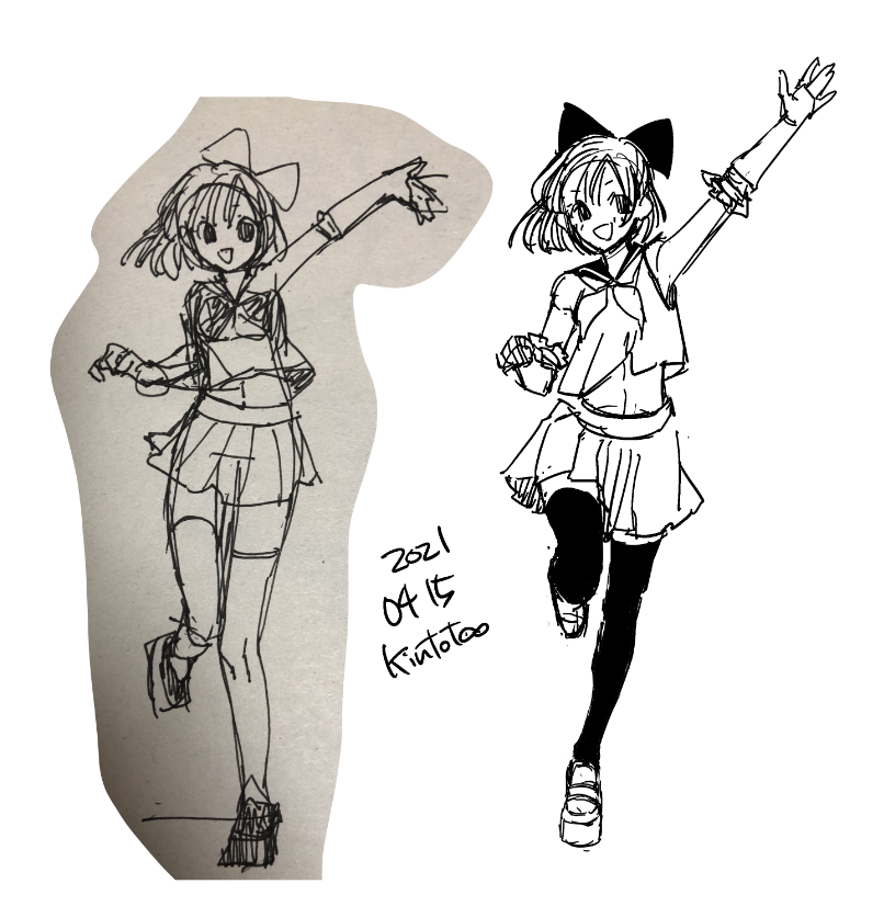お仕事しながら水面下でラフ練習してた! #3ヶ月上達法 #