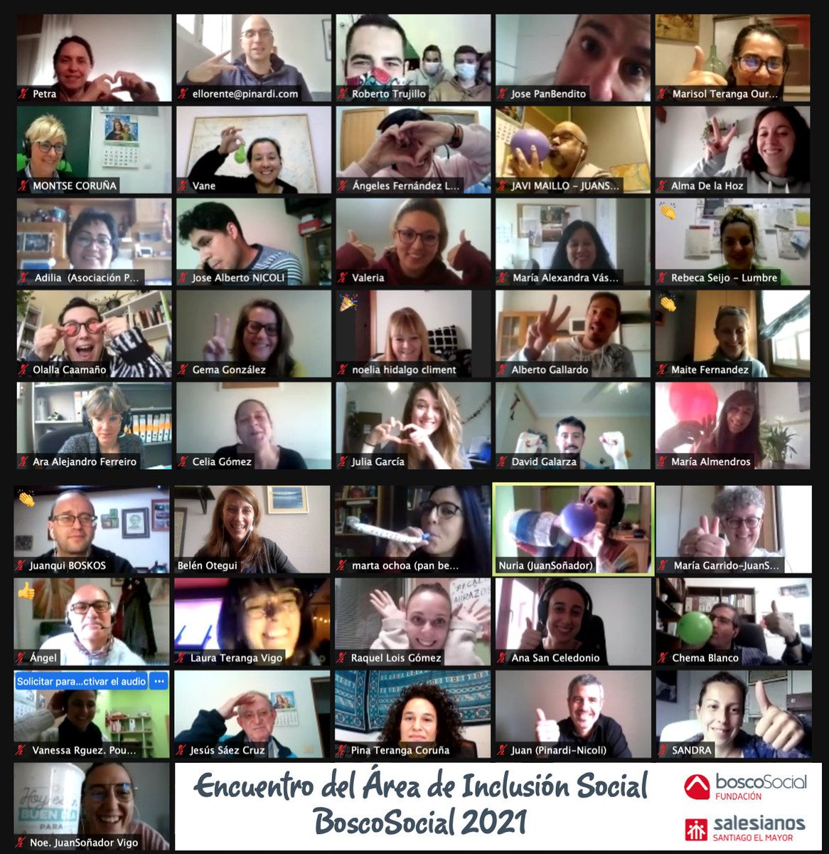 BoscoSocial's tweet photo. Hoy hemos celebrado el Encuentro del Área de Inclusión Social de nuestra entidad. Gracias por el compromiso y la esperanza a todas las personas que han participado. #mira #emociónate #cuida #transforma #DerechosHumanos https://t.co/tMW0ZqMlLA