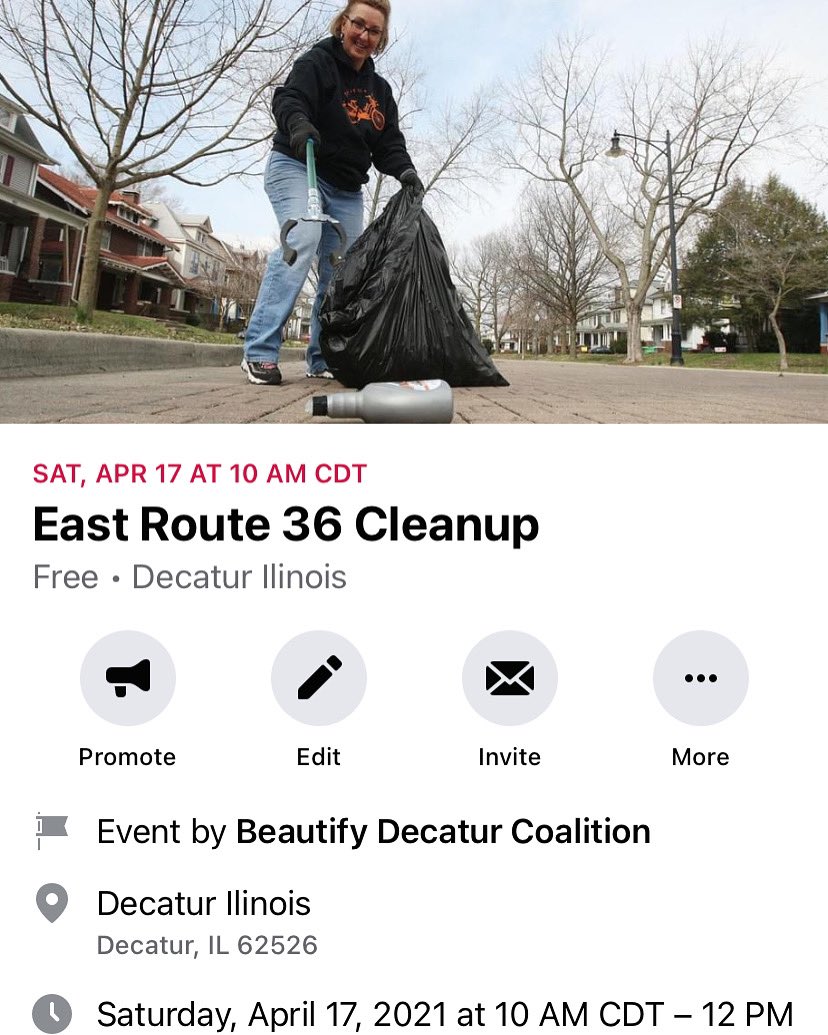beautifydecatur's tweet image. Join us on April 17 to pick-up Route 36!

Questions? e-mail volunteersbeautifydecatur@gmail.com or jason@brinkoetter.com

#keepDecaturBeautiful #DecaturIL
#keepAmericaBeautiful 
#stoplitteringplease #pleasedontlitter #lovewhereyoulive