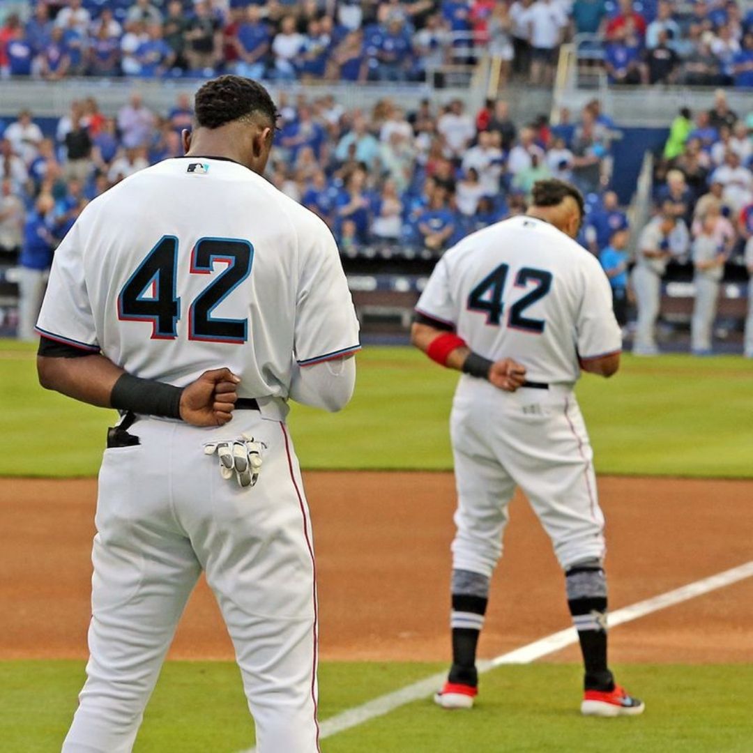 players wearing 42