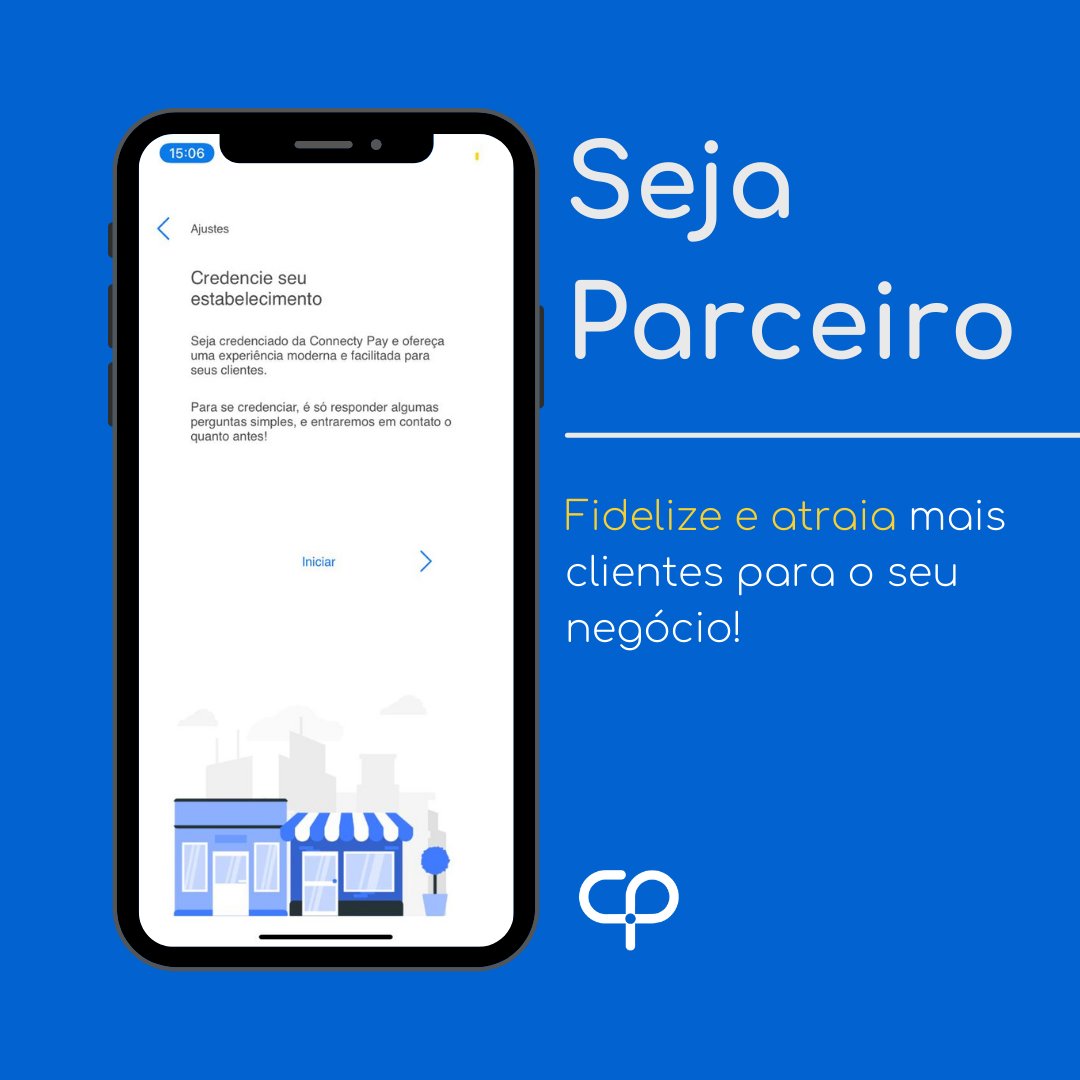 PayConnecty's tweet image. Você é nosso usuário e quer ter a Connecty Pay no seu estabelecimento? Abra o aplicativo, vá em ajustes e credencie já o seu negócio!

#vendermais #clientes #fidelizar #fidelizarclientes