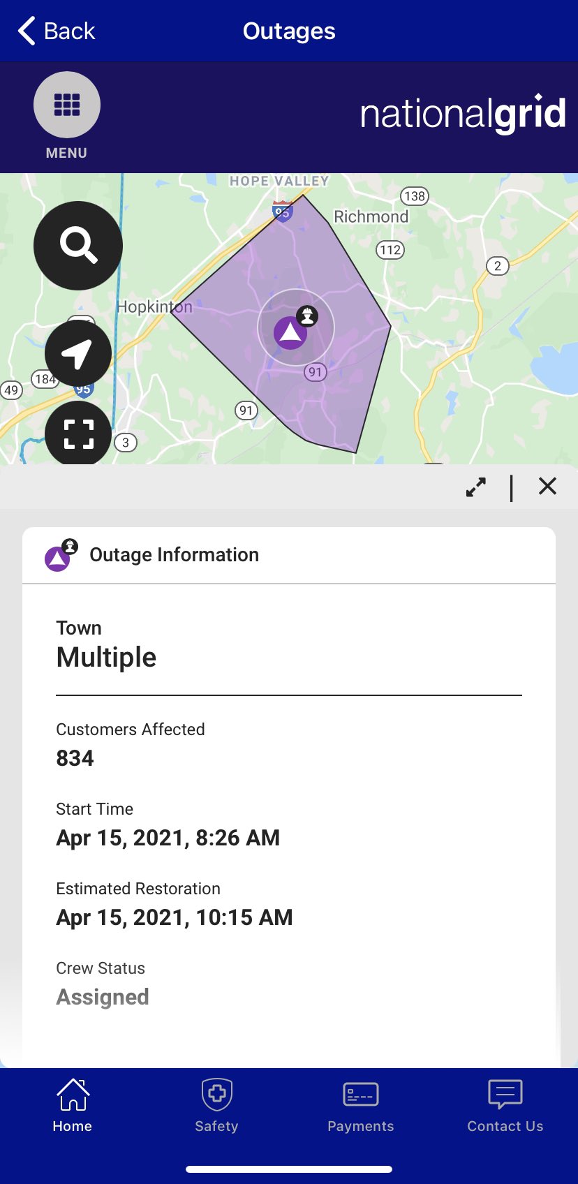 Report power outage national grid hotsell
