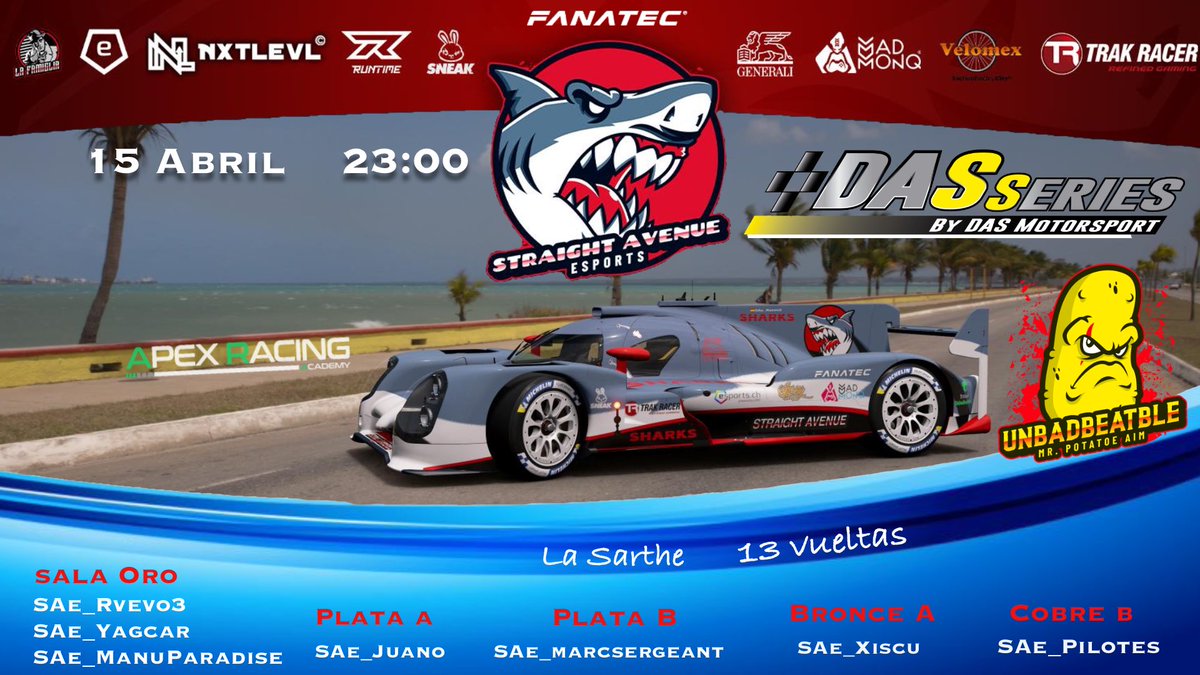 Los jueves los disfrutamos,compitiendo en el campeonato organizado por <a href="/MotorsportDas/">DAS Motorsport | #beDAS</a> 

🚦La Sarthe
⌚️23:00