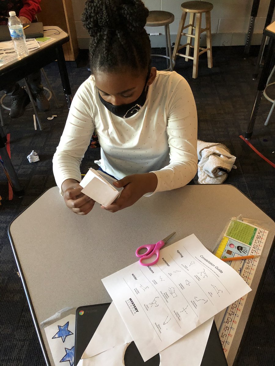 ms_enright's tweet image. Space is one of my favorite units and the students are enjoying it just as much! Yesterday we found out what constellations we see in different seasons and why. Thanks @MysterySci #ISDstrong #isd5thgrade #3TEpride