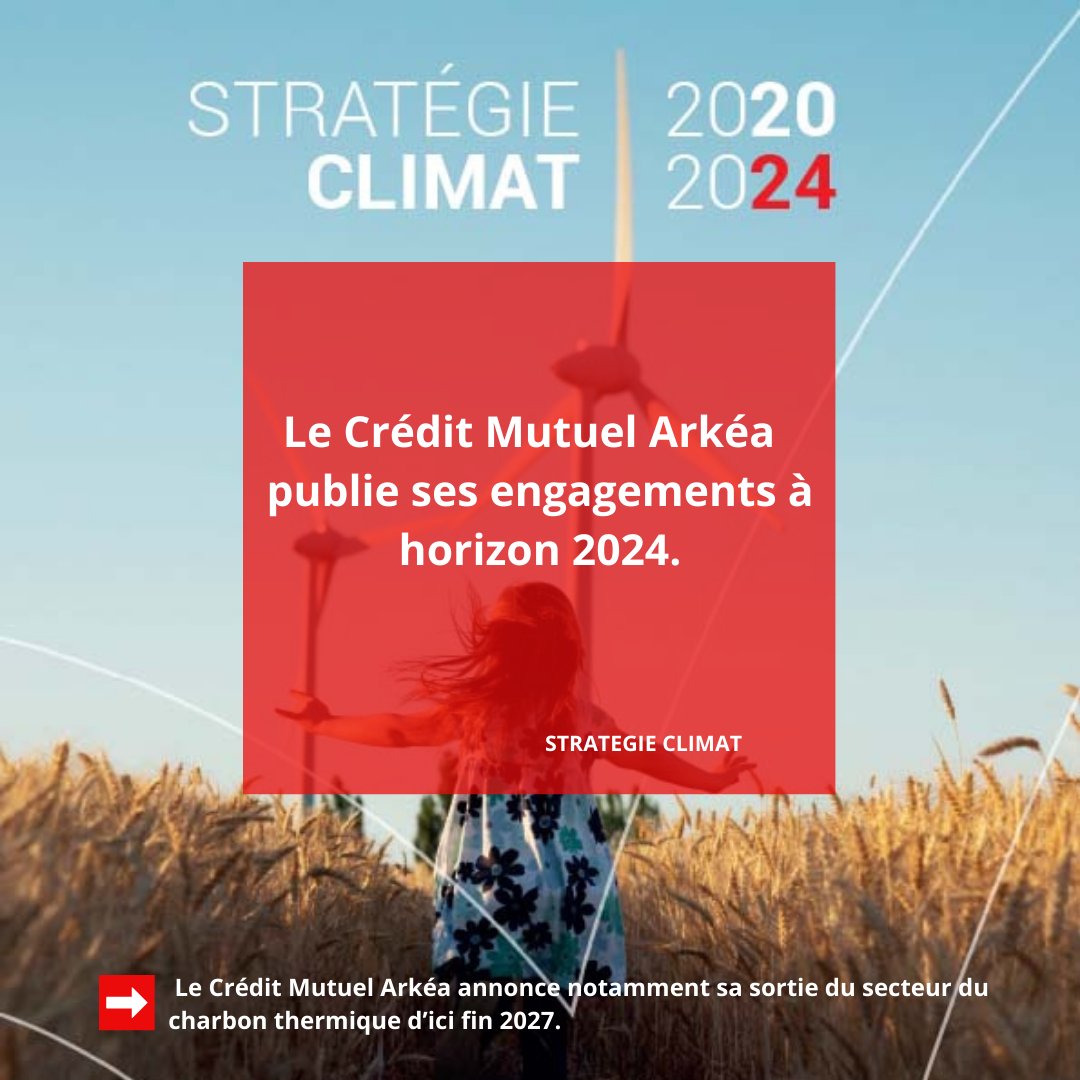 cmarkea's tweet image. #Transitions2024 #Climat : @cmarkea publie ses engagements : sortie du secteur du charbon thermique d’ici fin 2027 ; intégration du climat dans l’évaluation de la performance et du risque,  réduction de 16 % de ses propres émissions de GES d&apos;ici 2024...
cm-arkea.com/banque/assuran…