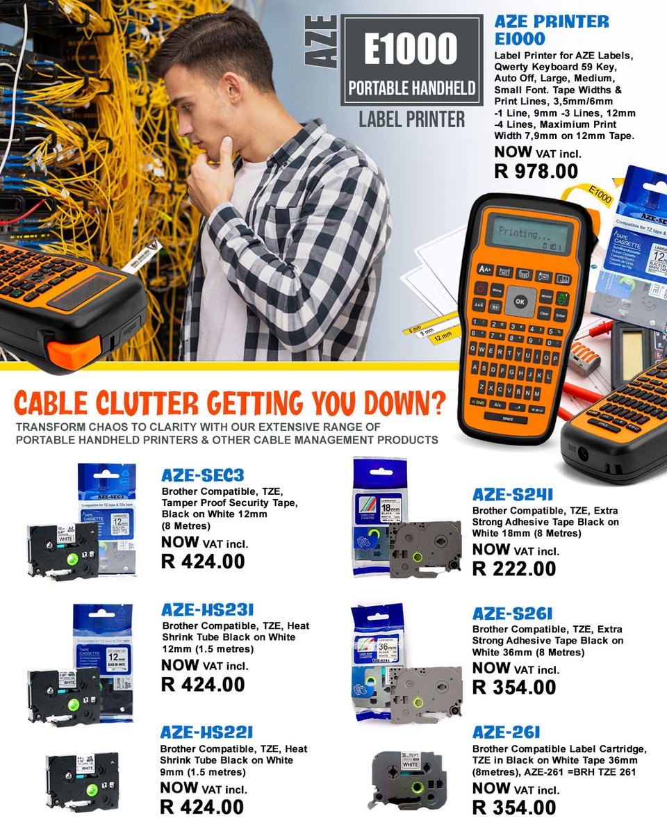 CommunicaZA's tweet photo. Transform chaos to clarity with our extensive range of portable handheld printers and other cable management solutions 🏷️🔖🤓 https://t.co/jhWSSAkqsM