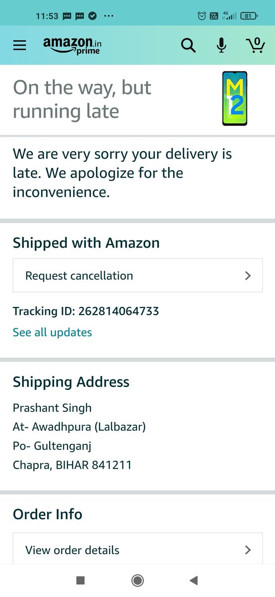 Prashant110790's tweet photo. #BycottAmazon : what is the meaning of 24hr?
A product ordered on 8th April,expected delivery by 11th April.
But I am keep waiting. It is at final delivery station from last 4 days.
@amazonIN @AmazonHelp @consumerforum_ @AmitAgarwal @JeffBezos: what would be next...waiting ???? https://t.co/klARFCqWUh