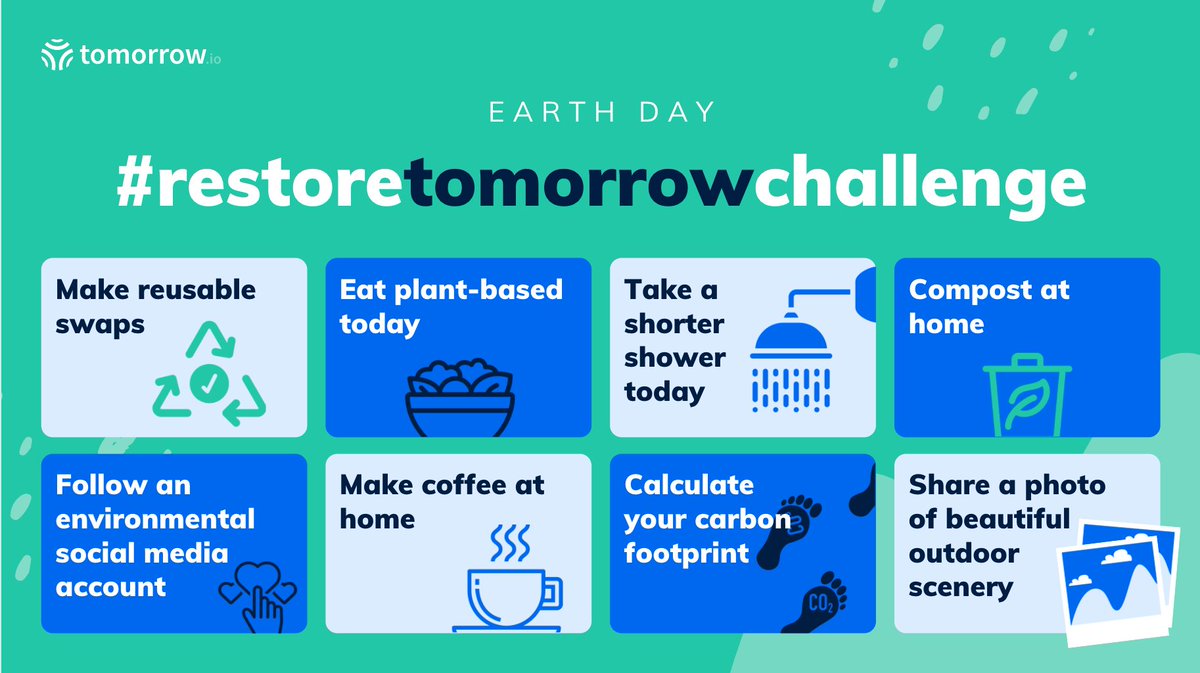 #EarthDay2021 is just one week away! To prepare, we're kicking off the #RestoreTomorrowChallenge. Each day this week, we want you to do something green. 🌍

Today's challenge: make a reusable swap! ♻️

More details here: buff.ly/2QmUo70