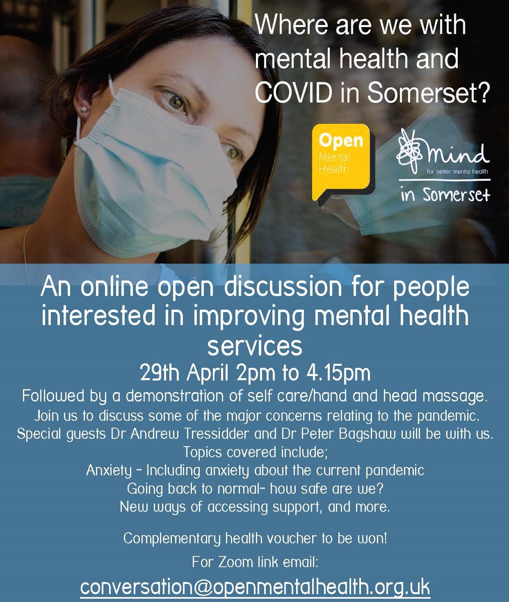 Come join the conversation! Whether you have lived experience, support someone who does, are concerned about your mental health in relation to covid, or provide one of the vital services that helps For Zoom link email: conversation@openmentalhealth.org.uk