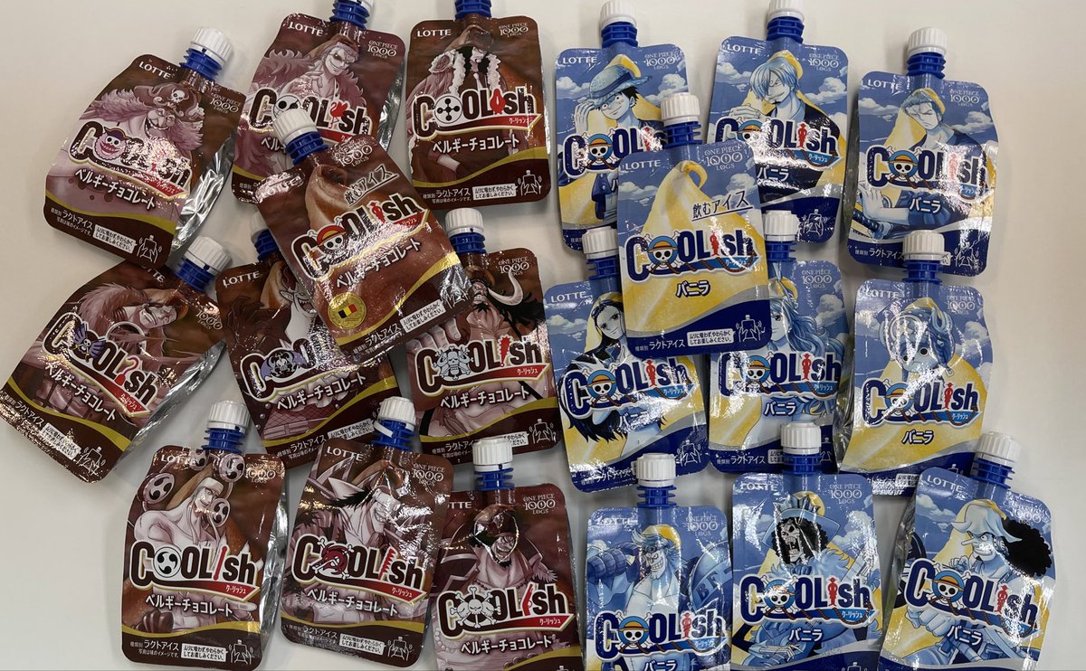 アイスマン福留 クーリッシュ と One Piece のコラボ 限定パッケージデザイン 全種コンプリートしたい人はコンビニへダッシュ バニラは麦わらの一味 ベルギーチョコレートはライバルキャラ コンビニ限定なのでスーパーマーケットには無いのでご アイスマン福留 クーリッシュ と One Piece のコラボ 限定パッケージデザイン 全種コンプリートしたい人はコンビニへダッシュ バニラは麦わらの一味 ベルギーチョコレートはライバルキャラ コンビニ限定なのでスーパーマーケットには無いのでご