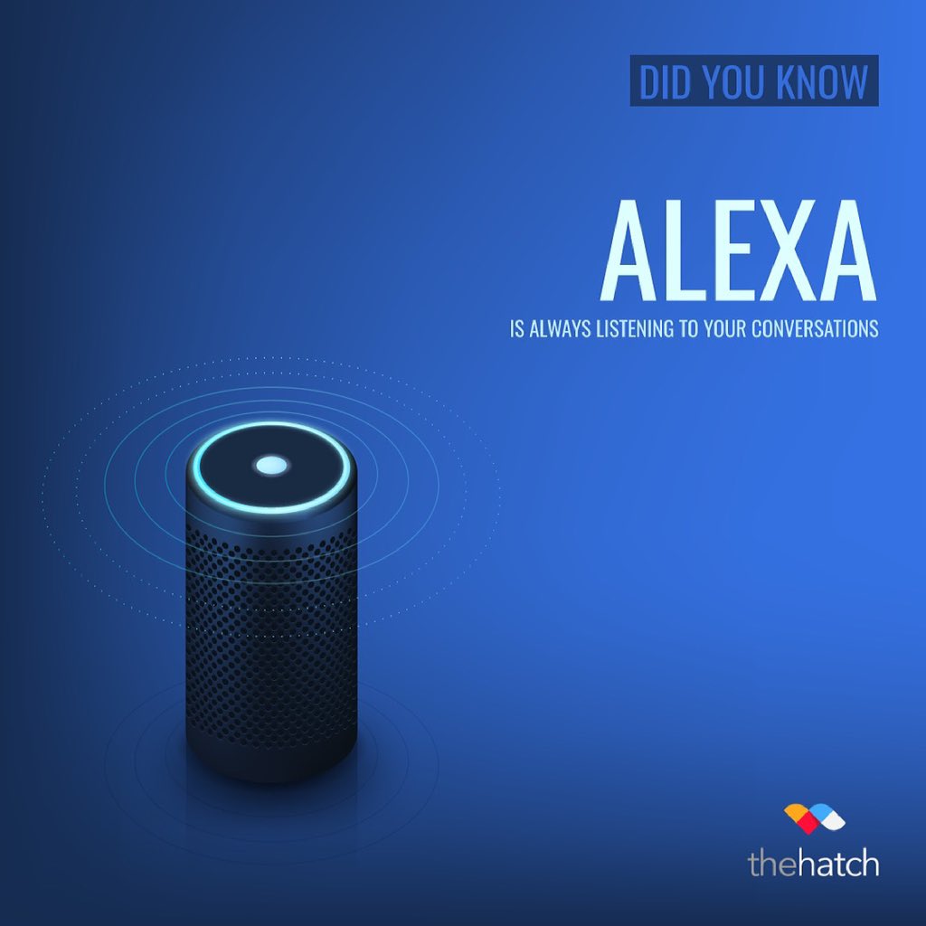thehatchilab's tweet photo. Alexa stores your dialogue history to its cloud to help improve your Alexa experience.
But, you can review and delete these recordings, either in bulk, or individually.

#voiceassistant #technology #thehatch #didyouknow https://t.co/bzf5yFTUj7