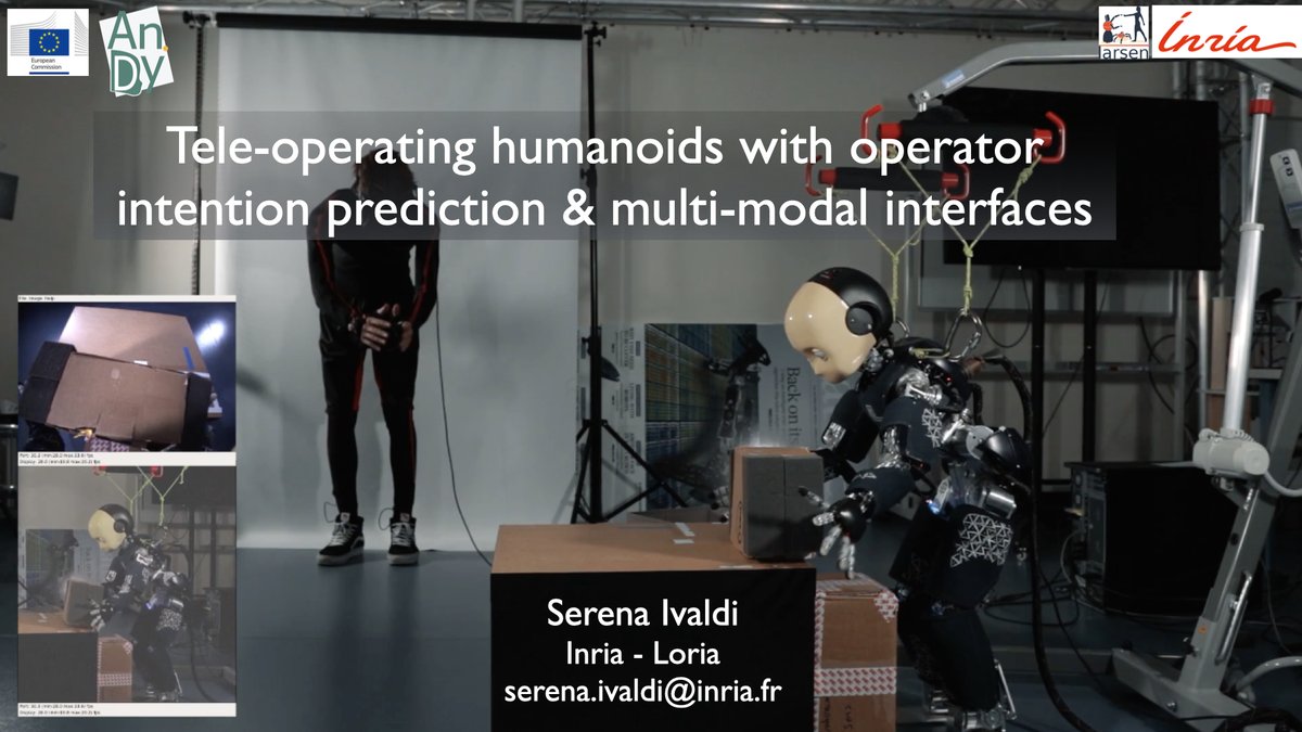 serena_ivaldi's tweet image. Just finished presenting our work on teleoperation with operator intention prediction at the #Telerobotics session at #ERF2021. Thanks Rich Walker @shadowrobot and @AstrobotDaniel for the invitation. 
Most of the work presented here was financed by @AnDy_H2020