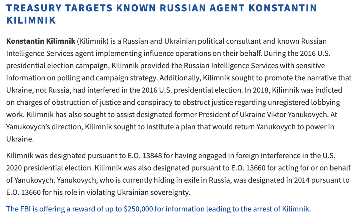 ericgarland's tweet photo. 15. And now we're back at KONSTANTIN KILIMNIK. 

The GOP worked hand-in-glove with this Russian intelligence officer to attack the 2016 election and get Trump elected.

Kilimnik is sanctioned for also attacking the 2020 election. 🔥🔥🔥 https://t.co/NoYNI0bLJ0
