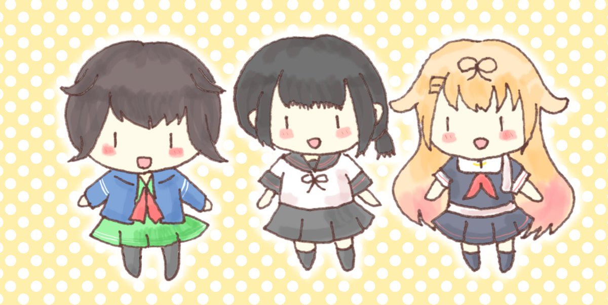 fubuki (kancolle) ,fubuki kai ni (kancolle) ,mutsuki (kancolle) ,yuudachi (kancolle) ,yuudachi kai ni (kancolle) 3girls multiple girls hair flaps school uniform skirt serafuku blonde hair  illustration images