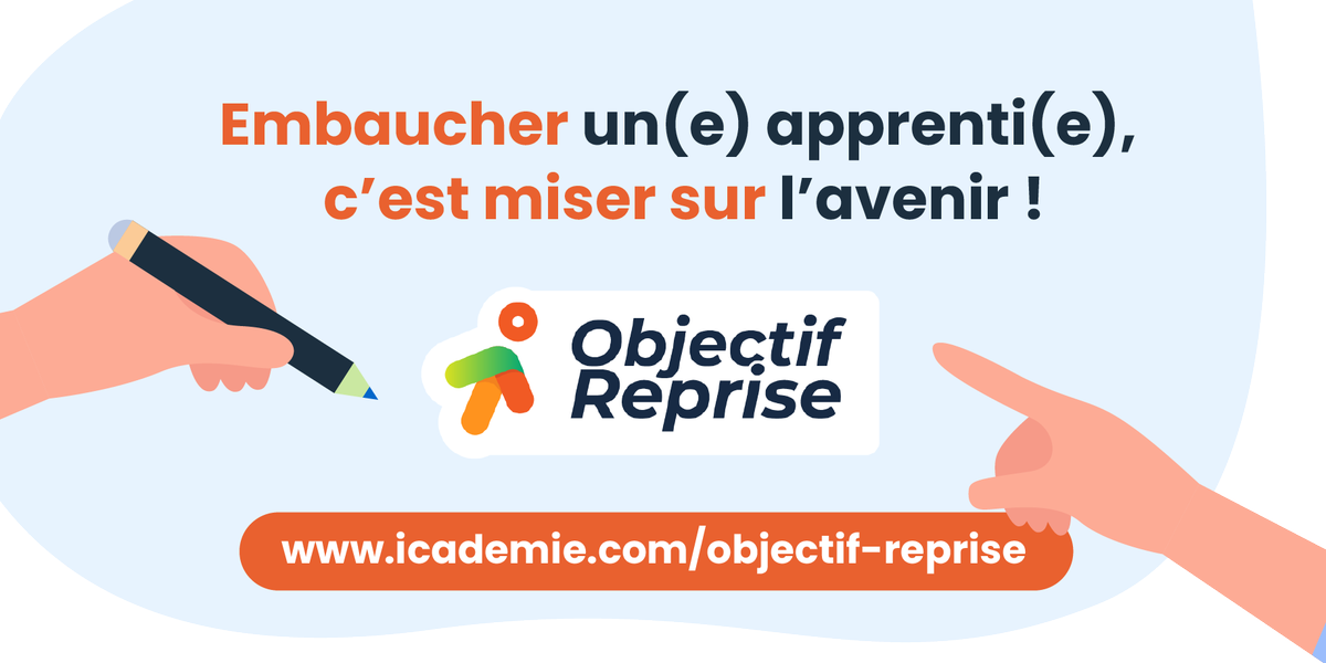 Icademie's tweet photo. #ObjectifReprise a un an ! 🎉
Il y a un an, c’était le démarrage de notre plan de soutien à l’#apprentissage « Objectif Reprise » 
Depuis, le gouvernement est venu renforcer les aides, avec son plan #1jeune1solution prolongées jusqu’au 31/12/21 ! 
👉 https://t.co/y1EN8ikGZ0 https://t.co/nml6apDtXp