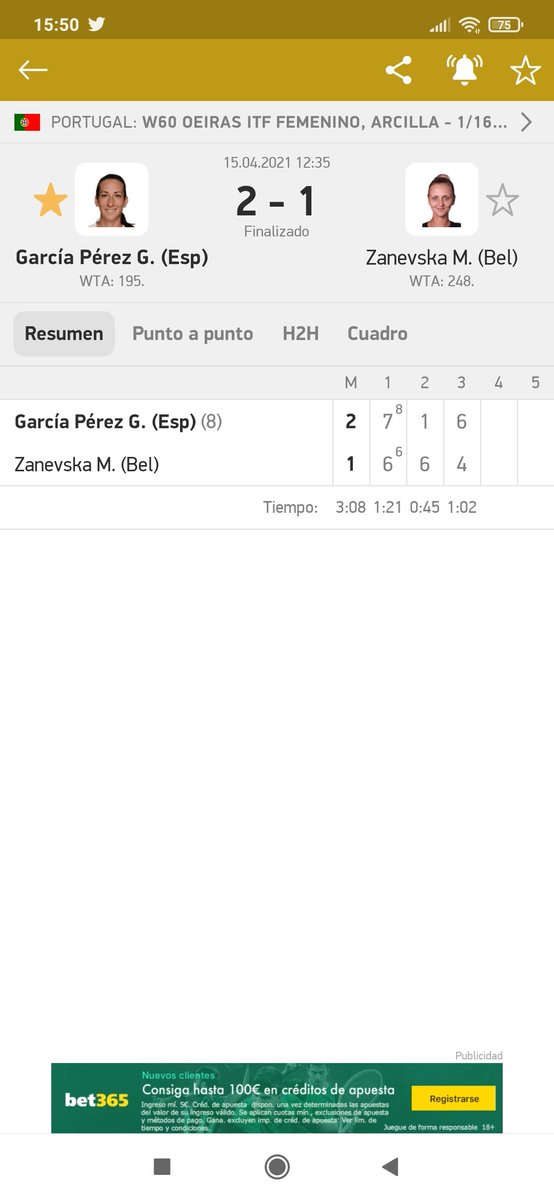 @HuracanGeorgi 👏👏👏💪🏻💪🏻💪🏻 victoria 👏👏👏👏👏👏👏👏 7-6(8-6)/1-6/6-4 grande Georgina 👏👏👏👏💪🏻💪🏻💪🏻💪🏻 a por el próximo guapisima y aporbel dobles,muy orgulloso de ti y de que hayas encontrado tú juego guapisima!!! Siempre contigo #Huracaneros 😘❤️💓💜😍🥰💕😘😘😘