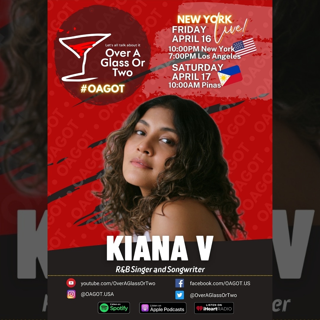 OverAGlassOrTwo's tweet photo. 🗣 Join us as we speak &amp; get to know R&amp;B Singer &amp; Songwriter, Kiana V #overaglassortwo 💯

@kianavee  
https://t.co/RDbpht5A9R
https://t.co/eiuf5CnkiR
https://t.co/aHFJ0ht3bn
https://t.co/riqQZXaqjT

#OAGOT #filipinopodcast #pinoypodcast #PodcastPH #OFWpodcast #OFW #KianaV https://t.co/usBX8rziDs