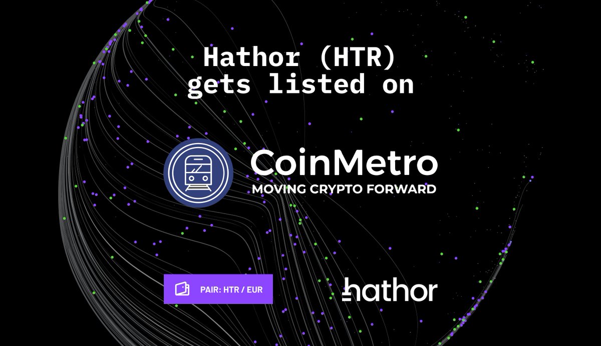 The unstoppable train 🚊. 
$HTR just listed on <a href="/CoinMetro/">Coinmetro</a>!

For more information, please check our article below 

medium.com/hathor-network…