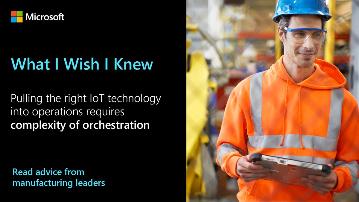No one #digitaltransformation journey is the same, but some of the challenges are. Give this blog post a read for 3 key #IoT takeaways shared by #MSPartners like ourselves as part of the What I Wish I Knew video series. aka.ms/AAbthwl 
#MSIoT #AzureIoT #WIWIK