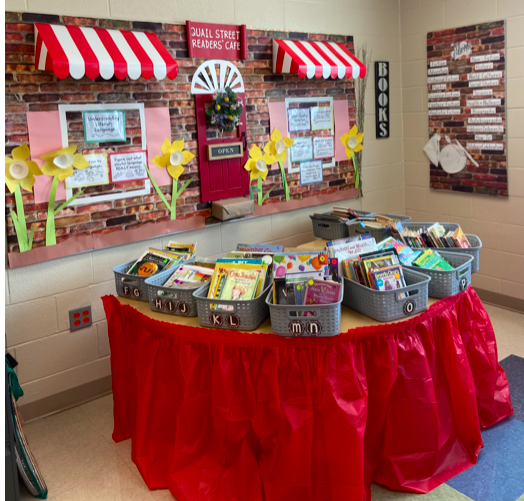 Check out the Quail Street Cafe!
Mrs. Fink <a href="/LkwdHarrison/">Harrison Elementary School</a> created an inviting Readers' Cafe for her students!