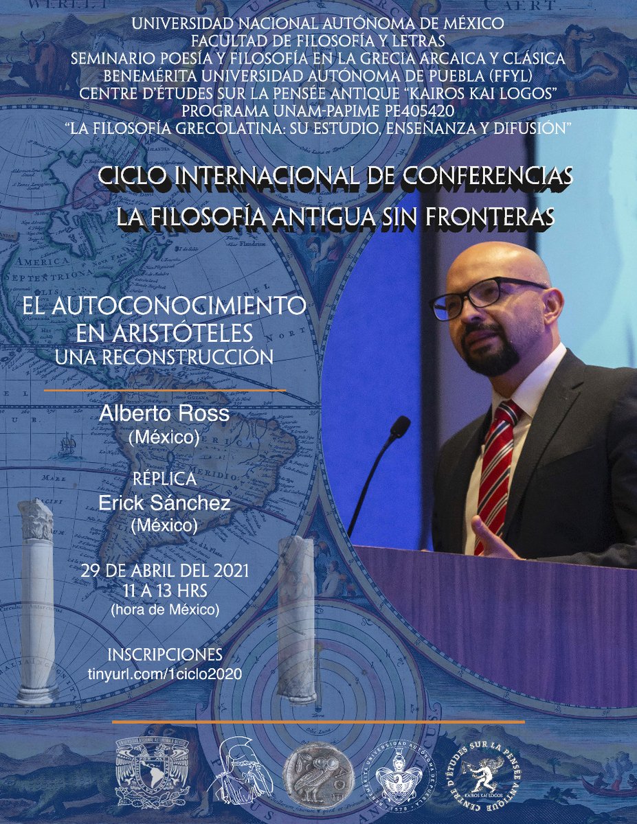 #Conferencia
El autoconocimiento en Aristóteles
Una reconstrucción
🗓️29 de abril /11:00 H

**Inscripciones:
docs.google.com/forms/d/e/1FAI…