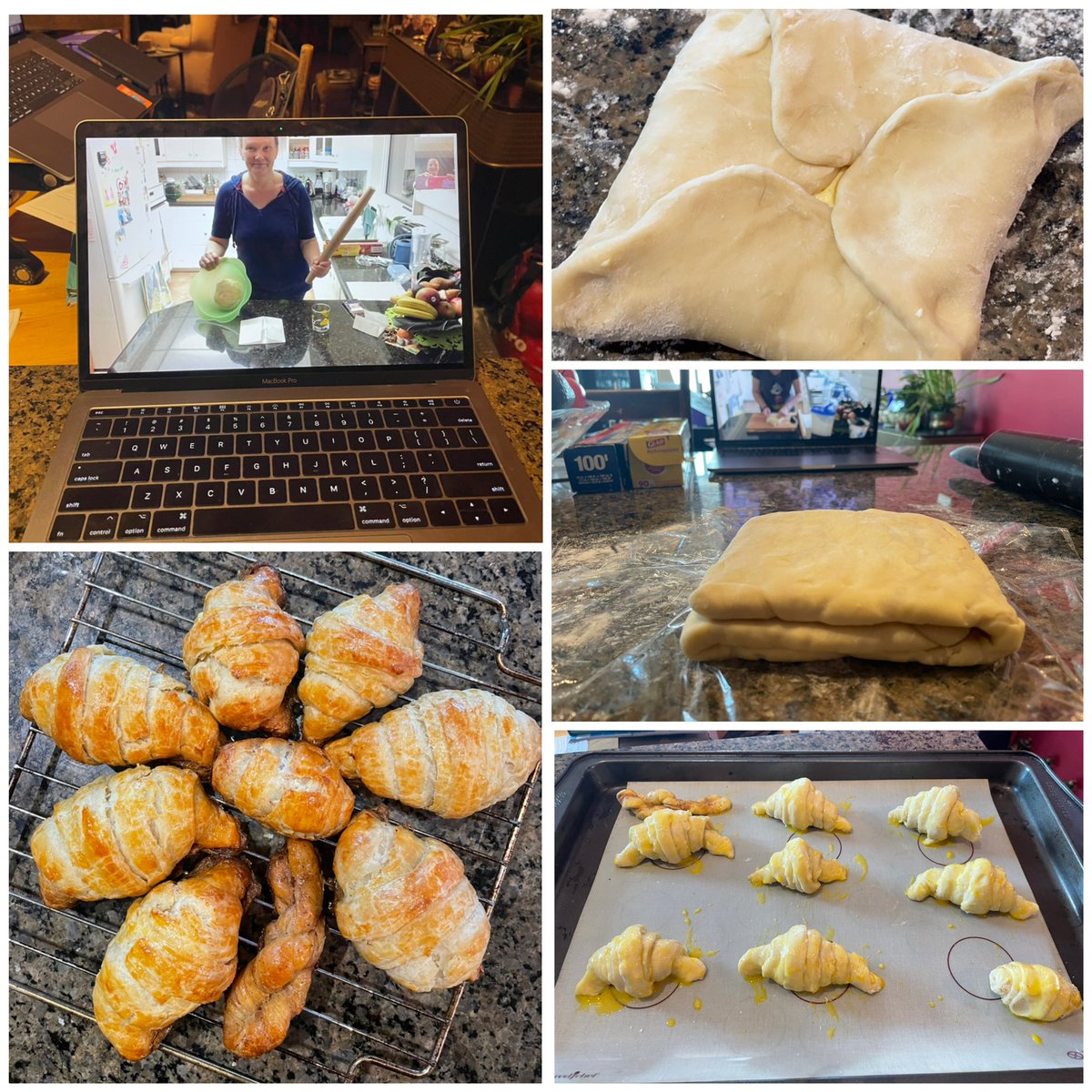 AlisonFRoy's tweet photo. Pre-vaccination project with Chef Claudia. Baking croissants through the Interweb. #notadietfood #muchoslactose https://t.co/WCW03qJZgp