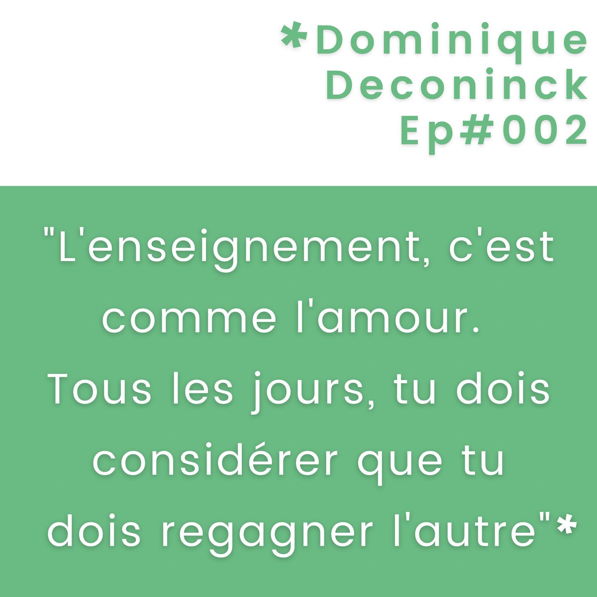 KCravatte's tweet photo. Aimer le métier de l’enseignement: se demander, chaque jour, comment améliorer cette expérience humaine. 
En faire un art. 

Tea with KBC, Episode #002 

https://t.co/D7hXJnb1VQ https://t.co/Z07vvQglqO