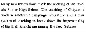 CHSHS1967's tweet photo. Throwback to 1967! 

We are still innovating today, thanks in part to our wonderful teaching staff and students who push the boundaries of modern education! 
#ThrowbackThursday @ColoniaHigh https://t.co/Z51QM2Iihu