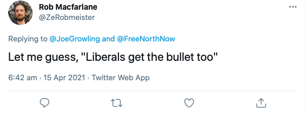 omsevyas's tweet photo. @ZeRobmeister @JoeGrowling @FreeNorthNow Probably because in 12 years no-one responded to you, @ZeRobMeister and because you've tweeted only 201 times since joining in 2009.

Probably also the needless jump to expletives &amp; blocking someone, for asking reasonable questions.

And the weird 'shoot all liberals' tweet, too. https://t.co/ymTEJwBUZo