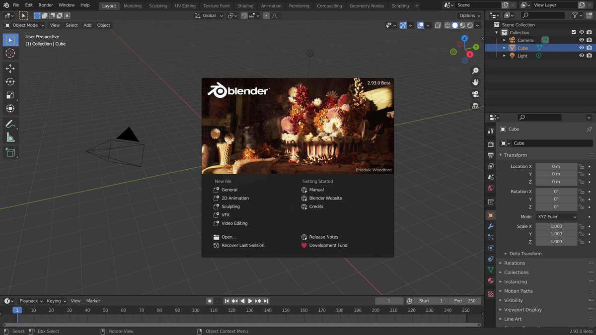 Meet the splash screen of Blender 2.93 LTS! 🌸

"Procedural Still Life" by <a href="/erindale_xyz/">erindale.xyz 🍊</a> is an amazing showcase of what can be done with Geometry Nodes in the upcoming 2.93 release, now in Beta! #b3d