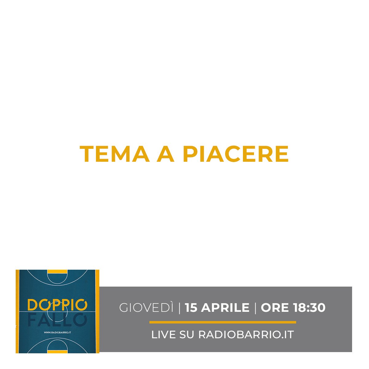 DoppioFalloRB's tweet image. I ragazzi di Doppio Fallo ti aspettano questo pomeriggio dalle 18:30 per discutere insieme le notizie della settimana (senza Francesco, quindi con un po' di serietà in più). Ascoltaci su radiobarrio.it e scrivi al 3273721595, sotto questo post o sui nostri social.