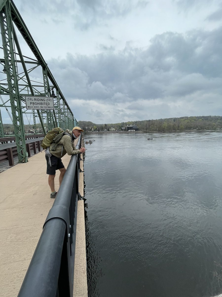 Another true milestone. The mighty Delaware. Crossed the Susquehanna on Easter and here now at the second mighty river of this trip. One stands in awe of such rivers. New Hope, PA.