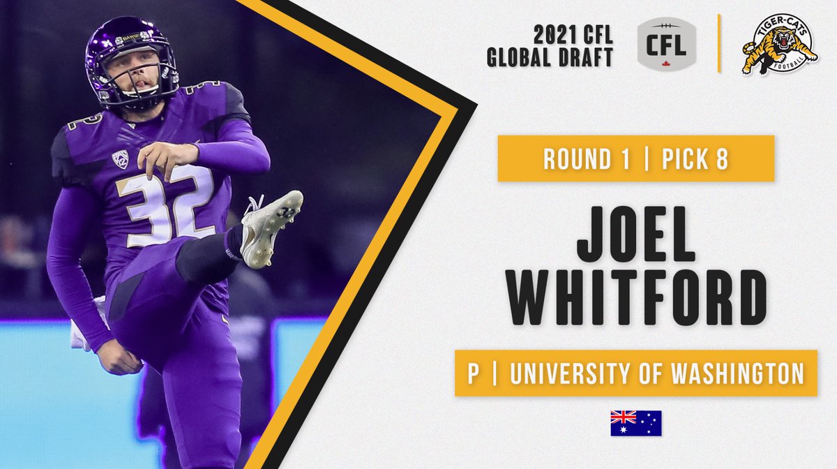 Hamilton Tiger-Cats (@ticats) on Twitter photo With the 8th overall pick in the #CFLGlobalDraft, we've selected 🇦🇺 punter, Joel Whitford (<a href="/joelwhit12/">Joel Whitford</a>)!
#Ticats | #CFL With the 8th overall pick in the #CFLGlobalDraft, we've selected 🇦🇺 punter, Joel Whitford (<a href="/joelwhit12/">Joel Whitford</a>)!
#Ticats | #CFL