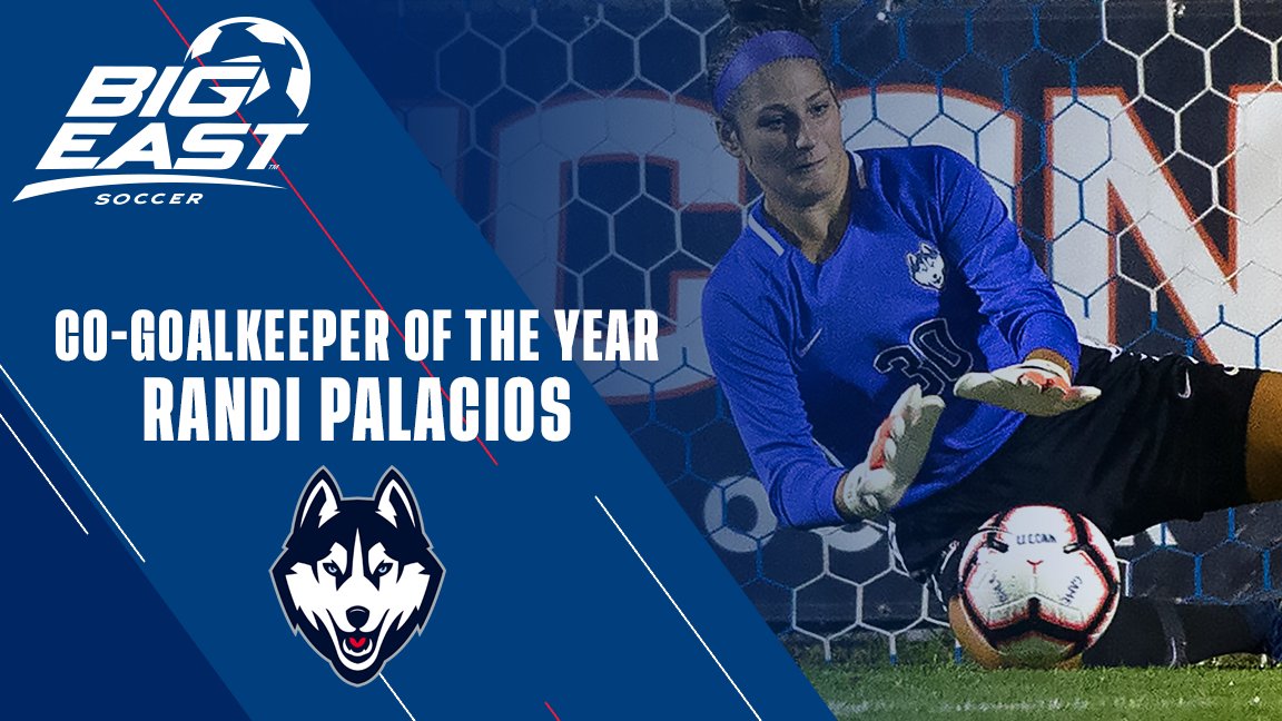 BIGEASTchamps's tweet photo. The #BIGEASTwsoc Co-Goalkeepers of the Year: @UConnWSOC's Randi Palacios and @ButleruWSoccer's Stephanie Rodriguez! 

Both led the conference with 5 clean sheets on the season, and they will meet in Friday's BIG EAST Semifinals! https://t.co/JWg53SAkxK