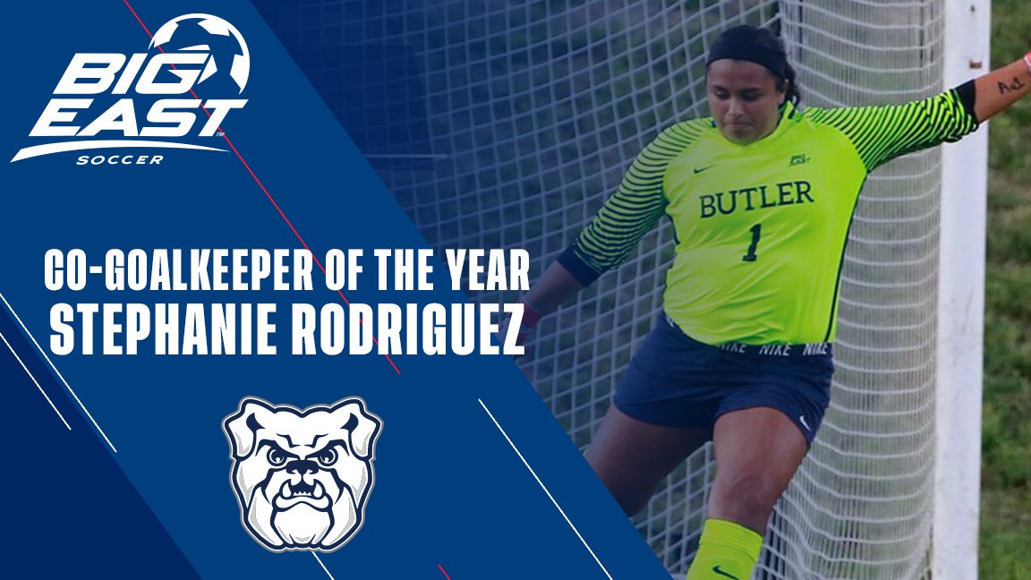 BIGEASTchamps's tweet photo. The #BIGEASTwsoc Co-Goalkeepers of the Year: @UConnWSOC's Randi Palacios and @ButleruWSoccer's Stephanie Rodriguez! 

Both led the conference with 5 clean sheets on the season, and they will meet in Friday's BIG EAST Semifinals! https://t.co/JWg53SAkxK