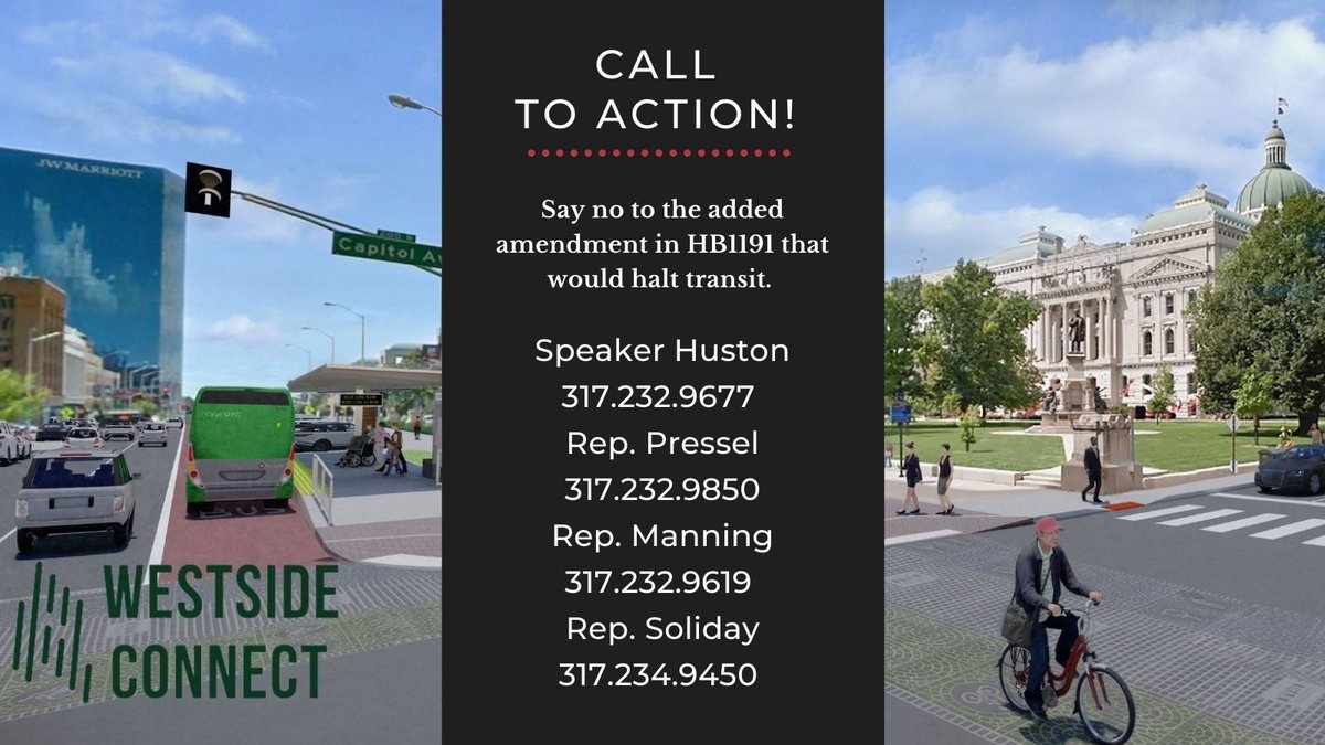 🚨 Rep. Pressel has now dissented on HB1191, and it will move on to conference committee. 

📲 We urge you to call and tell the House members below that you want to remove the bill's anti-transit language!