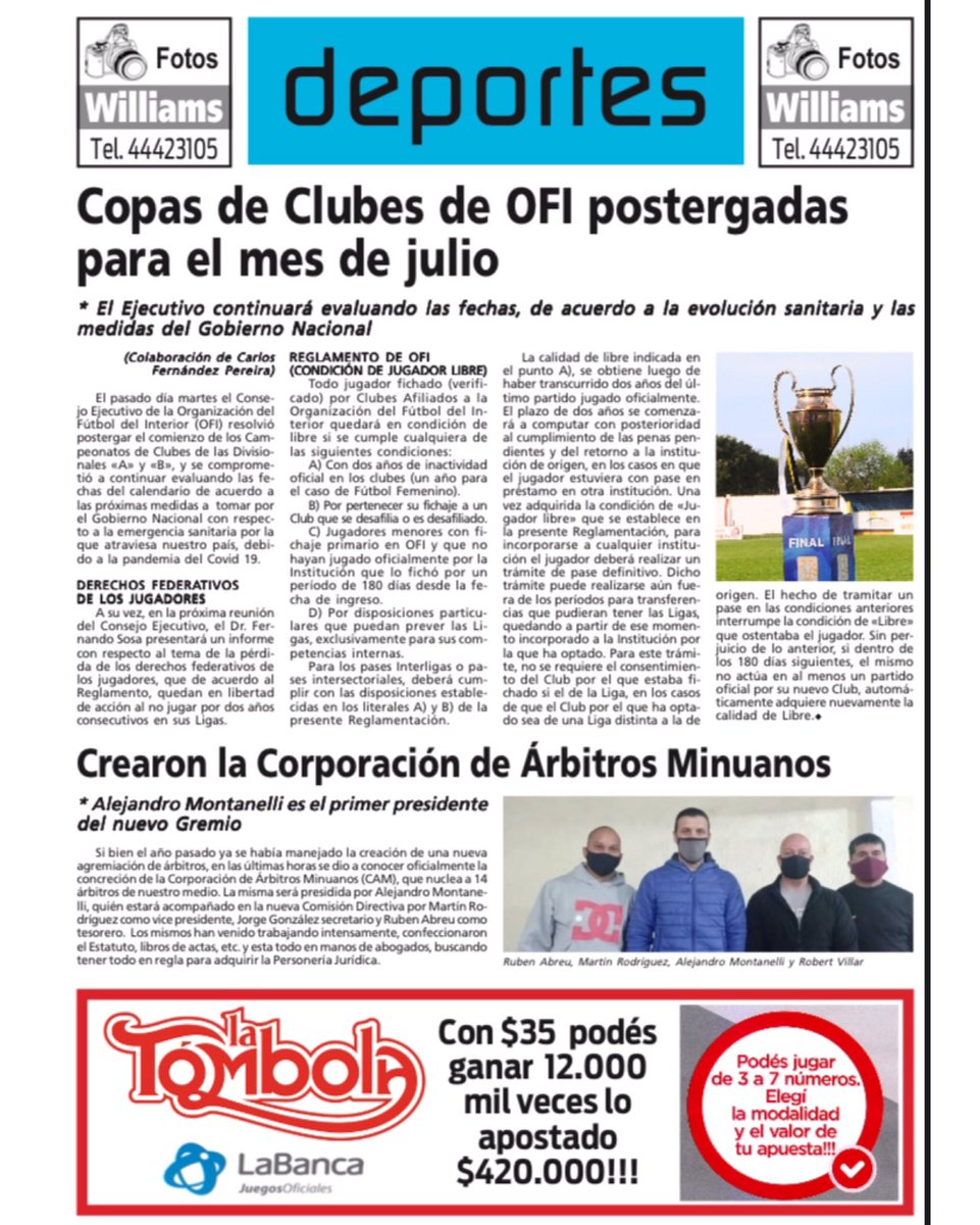 #TapadeDeportesdePrimeraPágina | Jueves 15 de abril del 2021

Para recibir la mejor y mayor información, suscribite en versión papel o digital. Contáctanos a través nuestras redes sociales, y te haces suscriptor al instante. 

#PrimeraPágina #deportes
#porquehayquesaber