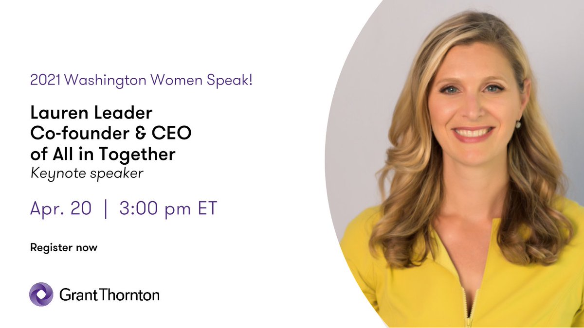 GTPublicSector's tweet photo. Washington Women Speak is right around the corner! You won’t want to miss our speaker @laurenleaderAIT’s insights and perspective on diversity and women’s issues in the workplace. Register today: https://t.co/mIXFEig8fY https://t.co/qD4qO97tJp
