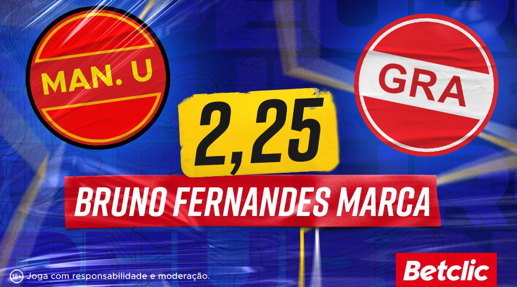 Se o Bruno Fernandes marcar hoje, vamos sortear 5€ de Bónus para 20 pessoas!

- Dá RT
- Comenta o teu username Betclic

1 participação por utilizador.
Passatempo termina às 20:00h.