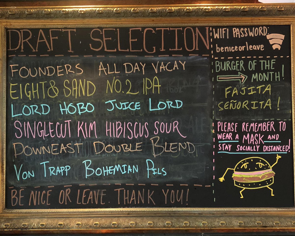 LuckysManayunk's tweet image. Fresh taplist .@PhillyTapFinder 
.@foundersbrewing All Day Vacay Wheat
.@EightSandBeer IPA No. 2
.@lordhobobrewing Juice Lord NEIPA
.@SingleCutBeer Kim Hibiscus Sour
.@DowneastCider Double Blend
.@vonTrappBrewing Bohemian Pils