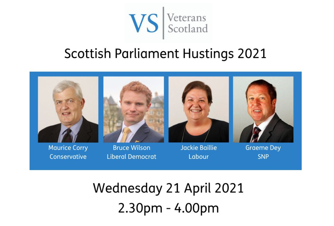 RossThomson_Abz's tweet photo. 🗣 @VeteransScot will be hosting their first ever Scottish Parliament election hustings. 

📆 Wednesday 21st April

⏰ 2.30pm - 4pm

🌐 Join online: https://t.co/S3pWe6uuLY

#standupforveterans #SP21 https://t.co/6y0Dk9ojlr