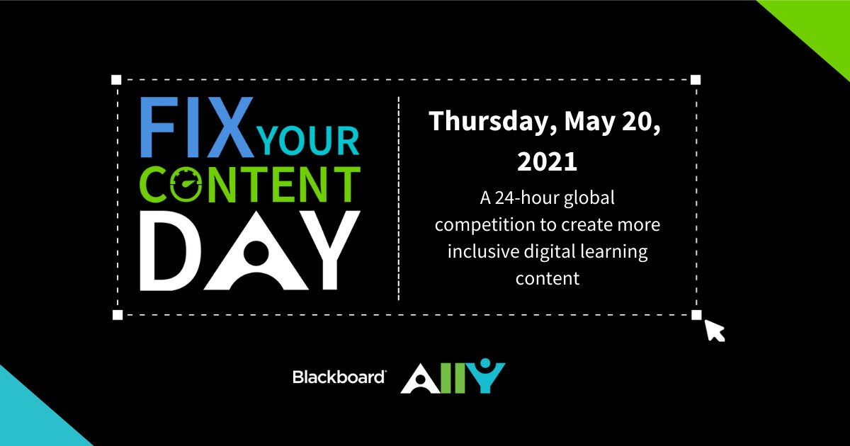 Last year, we improved over 57,000 courses. This year in our Fix Your Content Day Challenge 2021, we know we can do it better. Are you ready to become an accessibility champion? Register now! buff.ly/2OWAa3H #FYCD