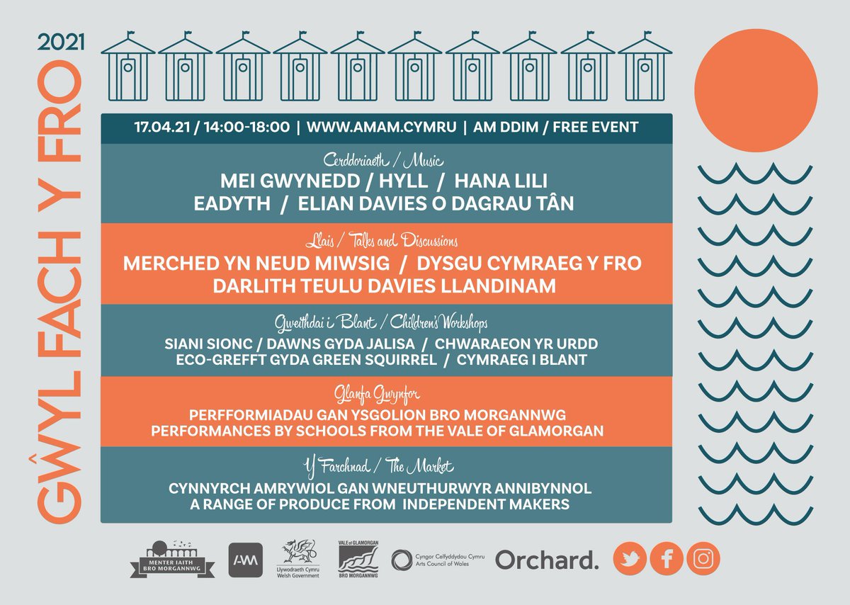 /-\/\/\ - @gwylfachyfro 
PENWYTHNOS YMA! | THIS WEEKEND!

🌊Cerddoriaeth, sgrysiau, gweithgareddau a marchnad i gyd y penwythnos hwn!

🌊Music, discussions, activities and an online market all online this weekend!

⏰14:00-18:00
🌎📲amam.cymru/gwylfachyfro